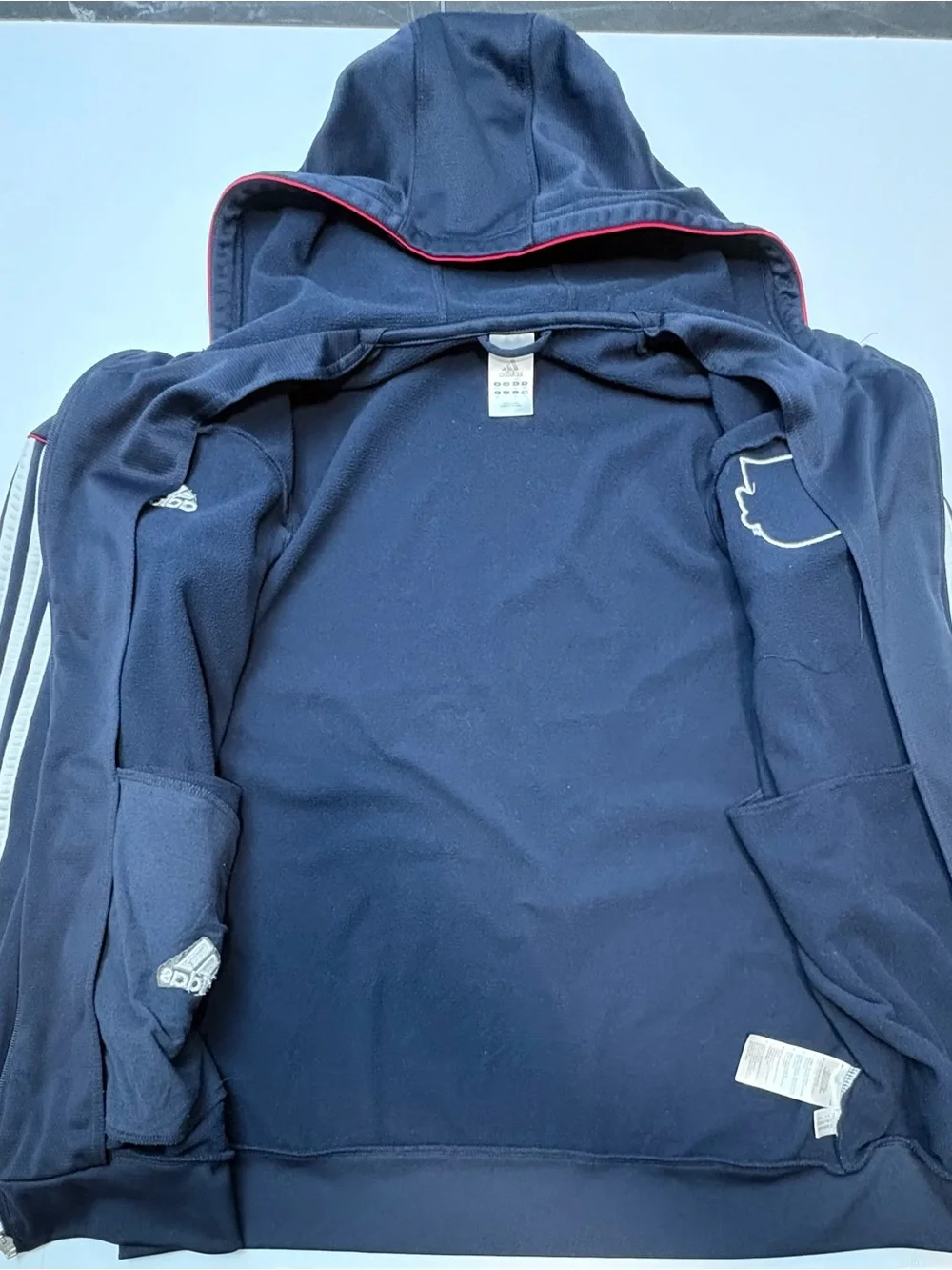 adidas Navy Red-Accented New York Red Bulls Full-Zip Hoodie